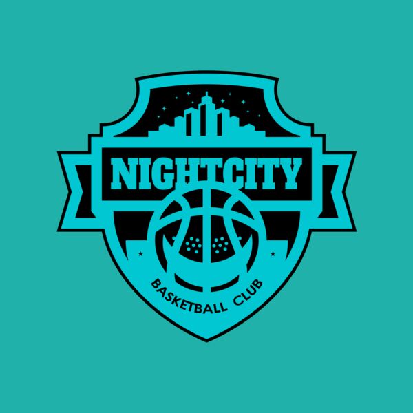 Night city Basketball club logo template Thumbnail
