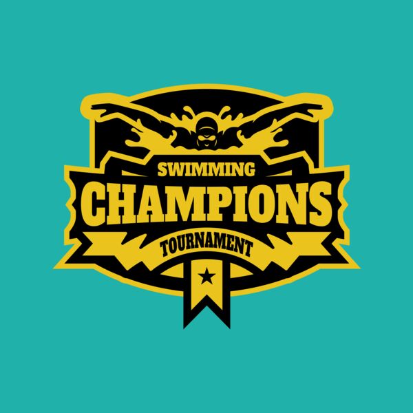 Champions Swimming Tournament logo template Thumbnail