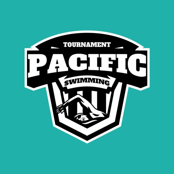 Pacific Swimming Tournament logo template Thumbnail