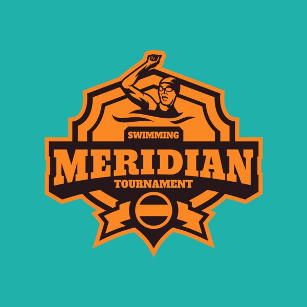 Meridian Tournament Swimming logo template Thumbnail