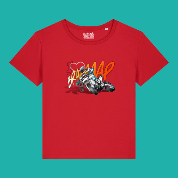 SERENA LADIES SUPERMOTO BRAAAP RED COLOURED SHIRT VARIANT  Thumbnail